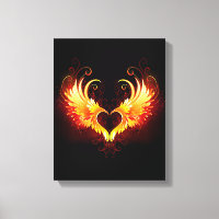 Angel Fire Heart with Wings