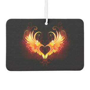 Angel Fire Heart with Wings Car Air Freshener