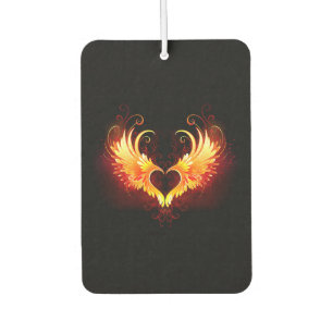 Angel Fire Heart with Wings Car Air Freshener
