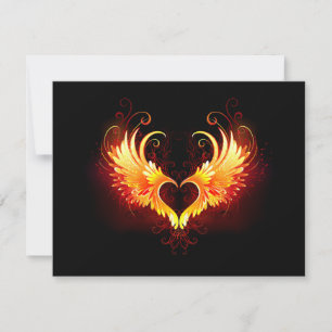 Angel Fire Heart with Wings Card