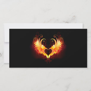 Angel Fire Heart with Wings Card