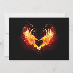 Angel Fire Heart with Wings Card