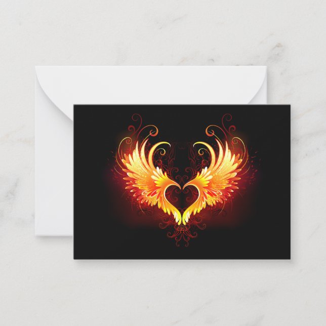 Angel Fire Heart with Wings Card (Front)