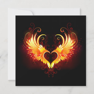 Angel Fire Heart with Wings Card