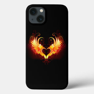 Angel Fire Heart with Wings iPhone 13 Case