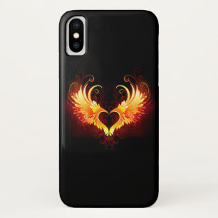 Angel Fire Heart with Wings iPhone X Case