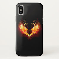Angel Fire Heart with Wings