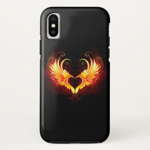 Angel Fire Heart with Wings iPhone X Case