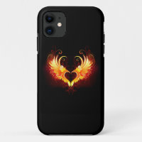 Angel Fire Heart with Wings
