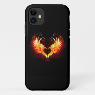 Angel Fire Heart with Wings iPhone 11 Case