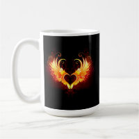 Angel Fire Heart with Wings