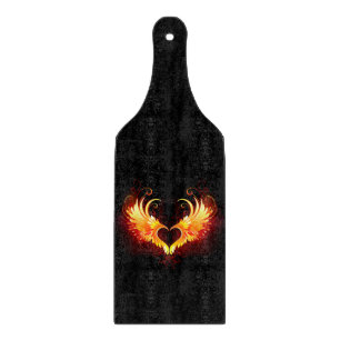 Angel Fire Heart with Wings Cutting Board
