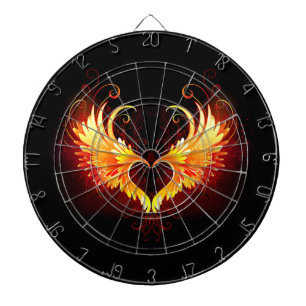 Angel Fire Heart with Wings Dartboard