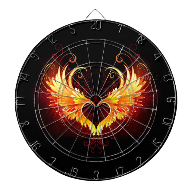 Angel Fire Heart with Wings Dartboard (Front)
