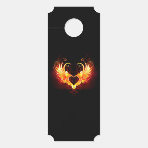 Angel Fire Heart with Wings Door Hanger