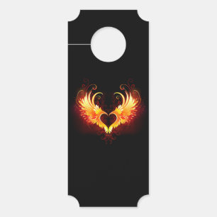 Angel Fire Heart with Wings Door Hanger