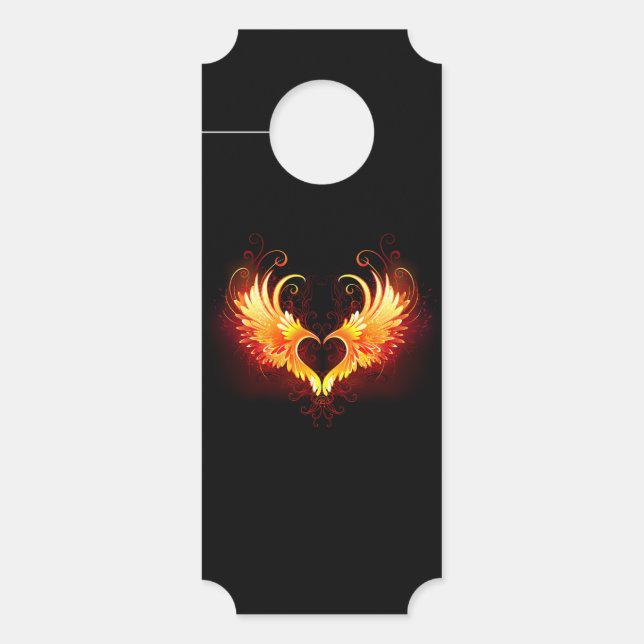 Angel Fire Heart with Wings Door Hanger (Front)