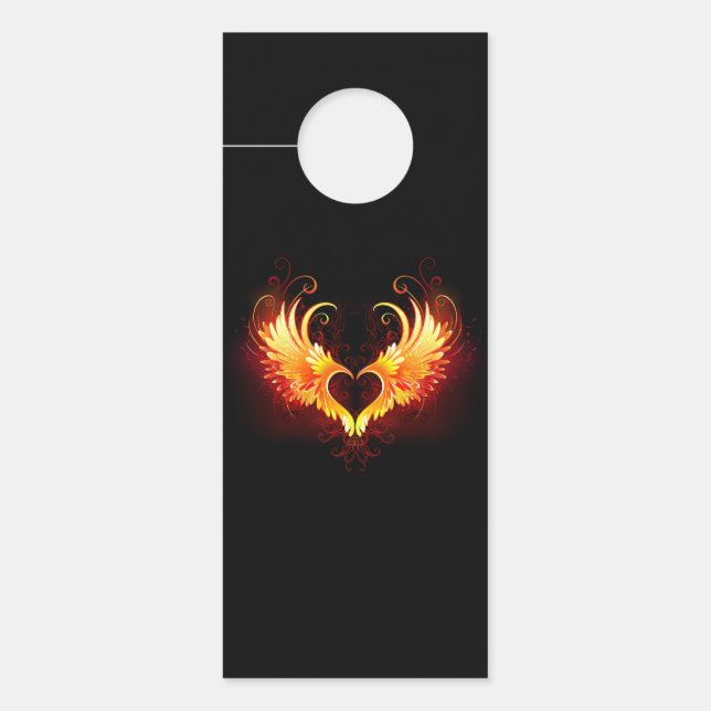 Angel Fire Heart with Wings Door Hanger (Front)
