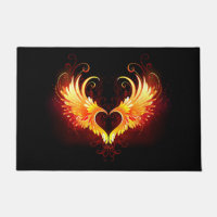 Angel Fire Heart with Wings