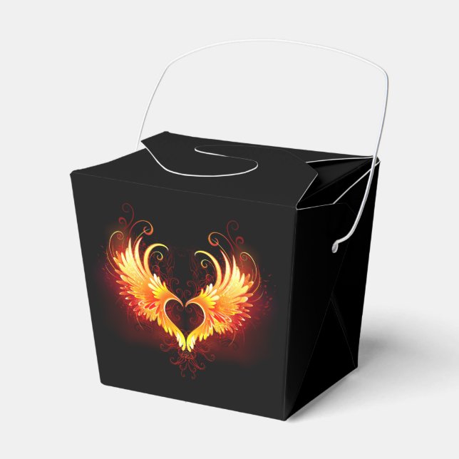Angel Fire Heart with Wings Favour Box (Front Side)