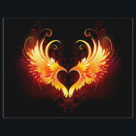 Angel Fire Heart with Wings Flyer<br><div class="desc">Angel fire heart with flaming wings on black background.</div>