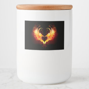 Angel Fire Heart with Wings Food Label