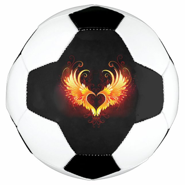 Angel Fire Heart with Wings Football (Front)