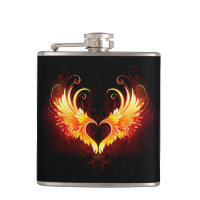 Angel Fire Heart with Wings