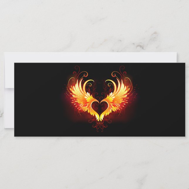 Angel Fire Heart with Wings Holiday Card (Front)