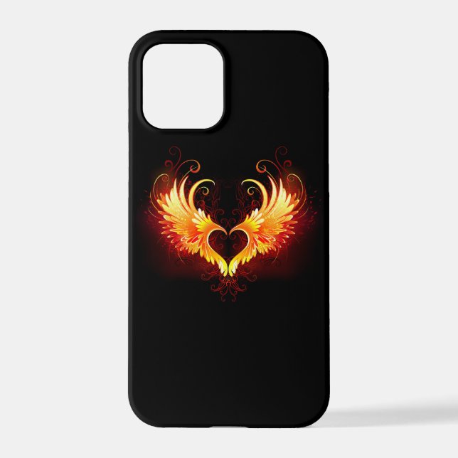 Angel Fire Heart with Wings iPhone Case (Back)