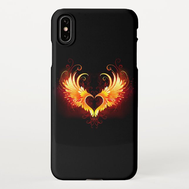 Angel Fire Heart with Wings iPhone Case (Back)