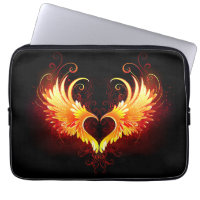 Angel Fire Heart with Wings