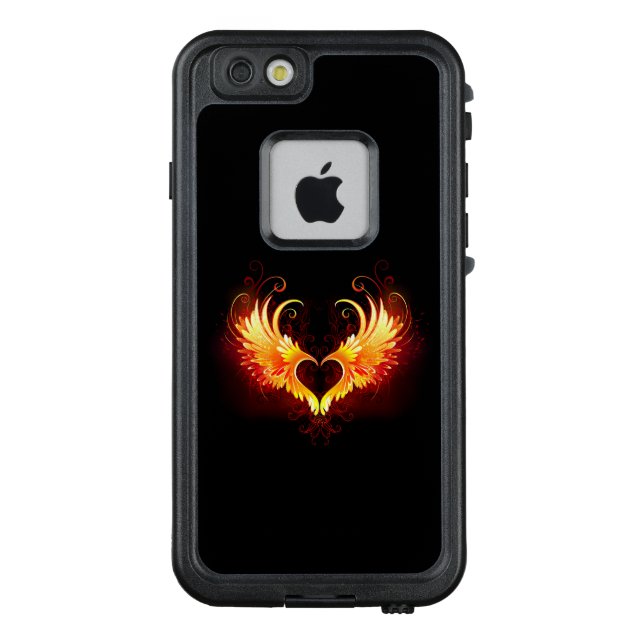 Angel Fire Heart with Wings LifeProof iPhone Case (Back)