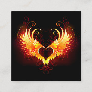 Angel Fire Heart with Wings Loyalty Card
