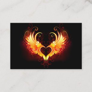 Angel Fire Heart with Wings Loyalty Card
