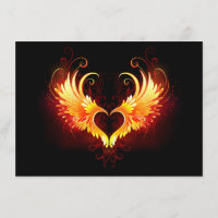 Angel Fire Heart with Wings