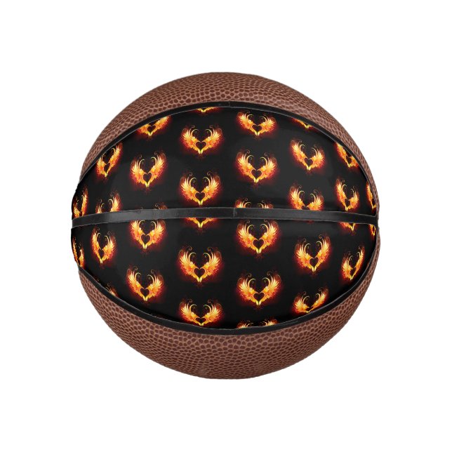 Angel Fire Heart with Wings Mini Basketball (Front)
