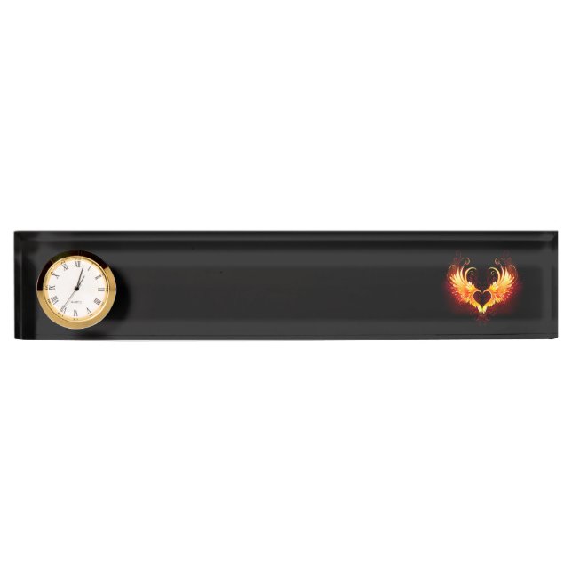 Angel Fire Heart with Wings Nameplate (Front)