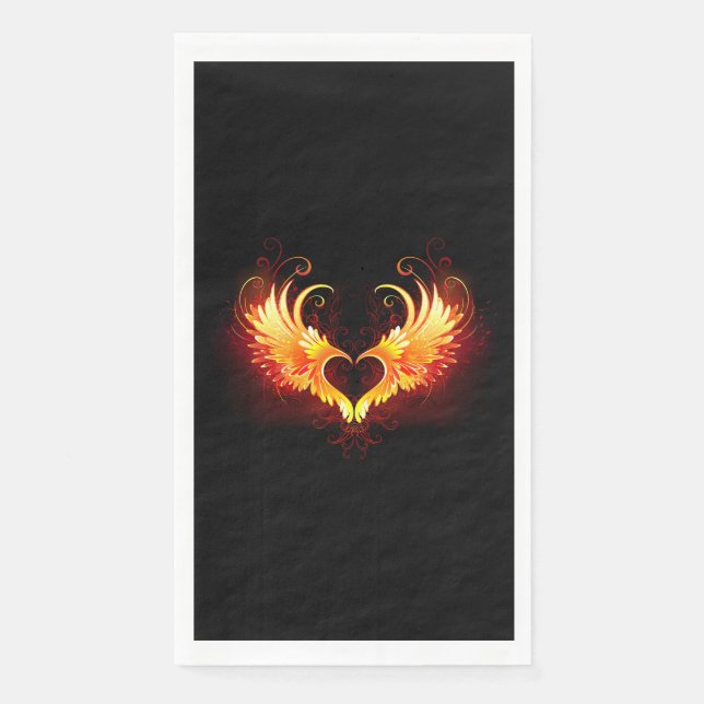 Angel Fire Heart with Wings Napkin (Front)