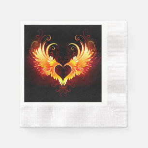 Angel Fire Heart with Wings Napkin