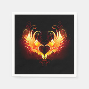 Angel Fire Heart with Wings Napkin