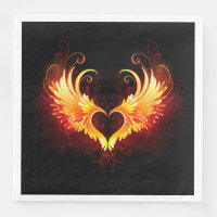 Angel Fire Heart with Wings