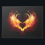 Angel Fire Heart with Wings Notepad<br><div class="desc">Angel fire heart with flaming wings on black background.</div>