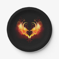 Angel Fire Heart with Wings