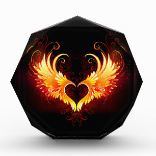 Angel Fire Heart with Wings Photo Block