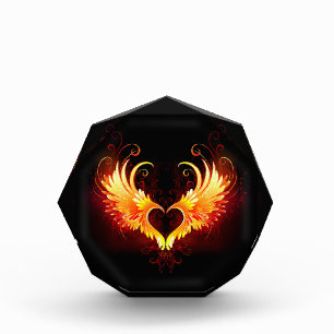 Angel Fire Heart with Wings Photo Block