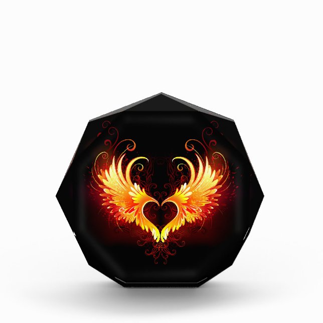 Angel Fire Heart with Wings Photo Block (Front)
