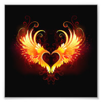 Angel Fire Heart with Wings
