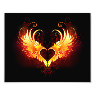Angel Fire Heart with Wings Photo Print