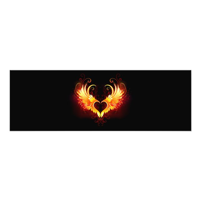 Angel Fire Heart with Wings Photo Print (Front)